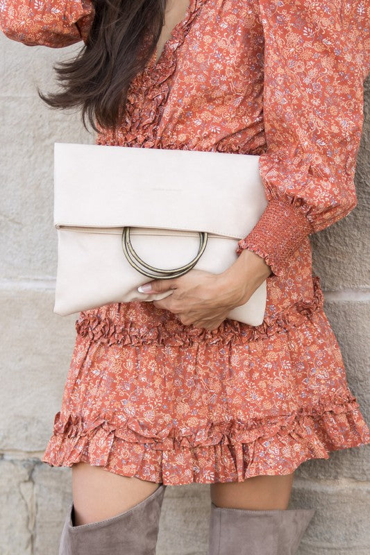 Gorgeous Fold-over O-ring Clutch | Gift for Her | Women's Hnagbag | Stylish Gifts