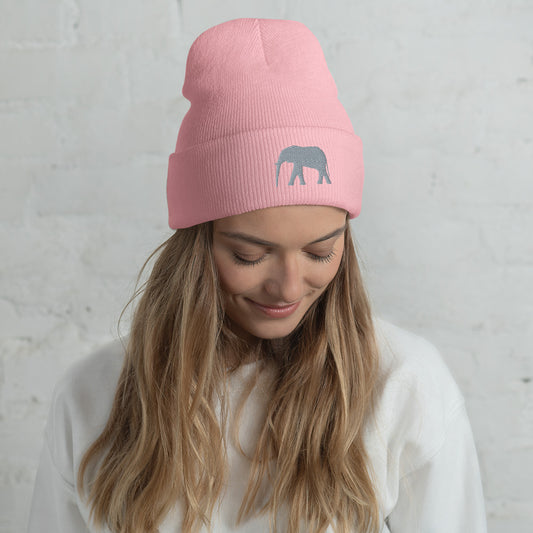 Cute Elephant Cuffed Beanie