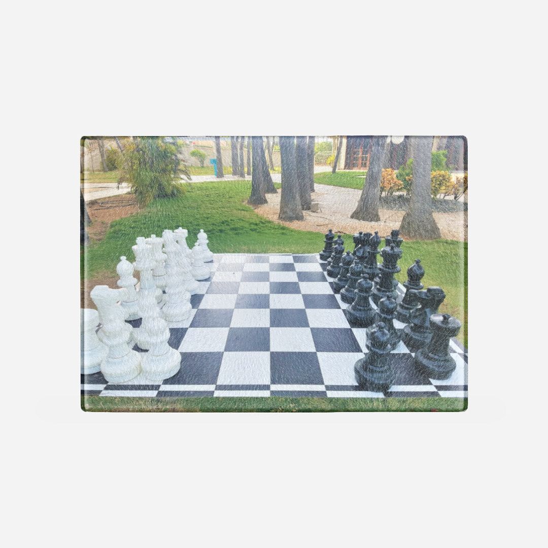 Glass Chess Cutting Board