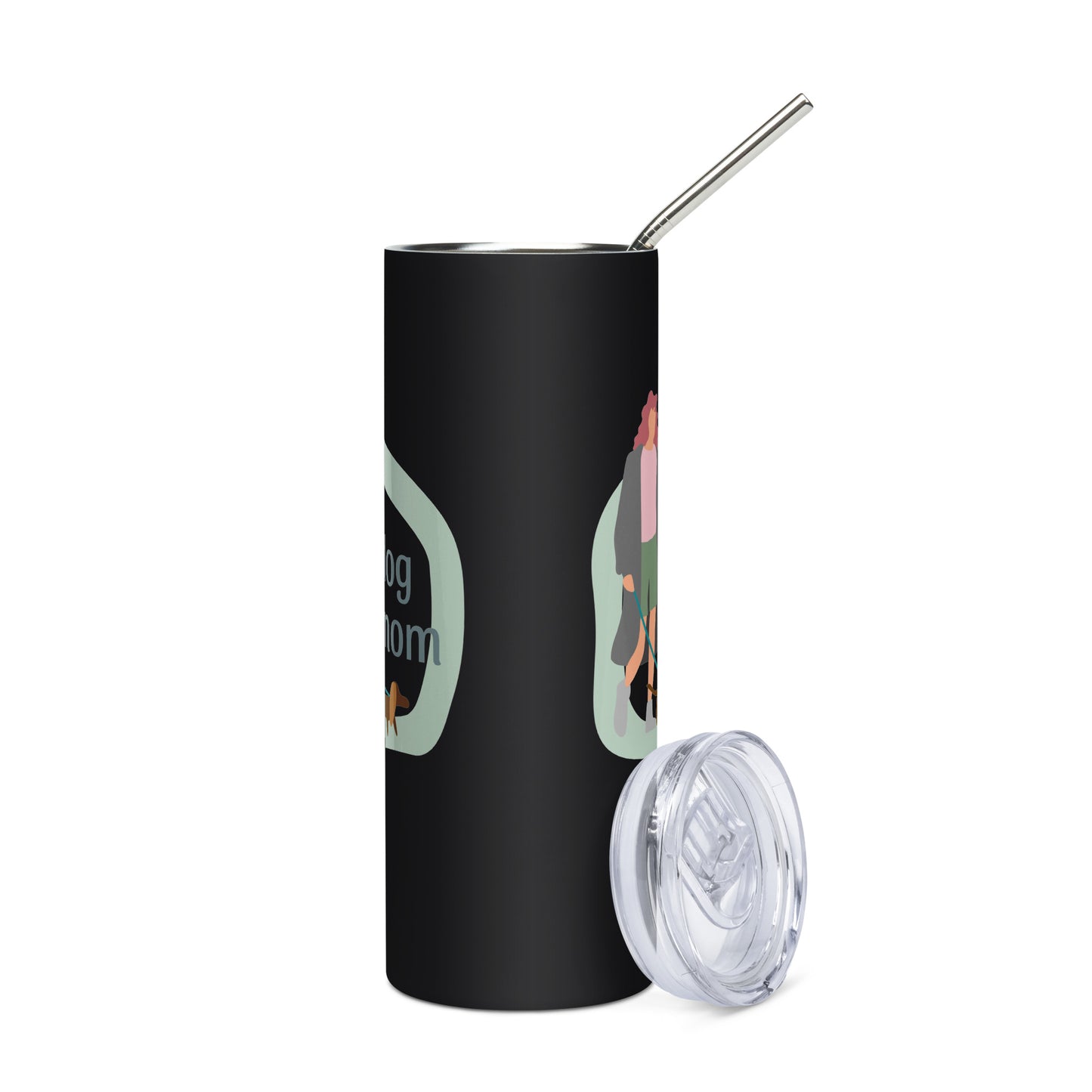 Stainless steel tumbler for Dog Moms, White or Black Tumbler