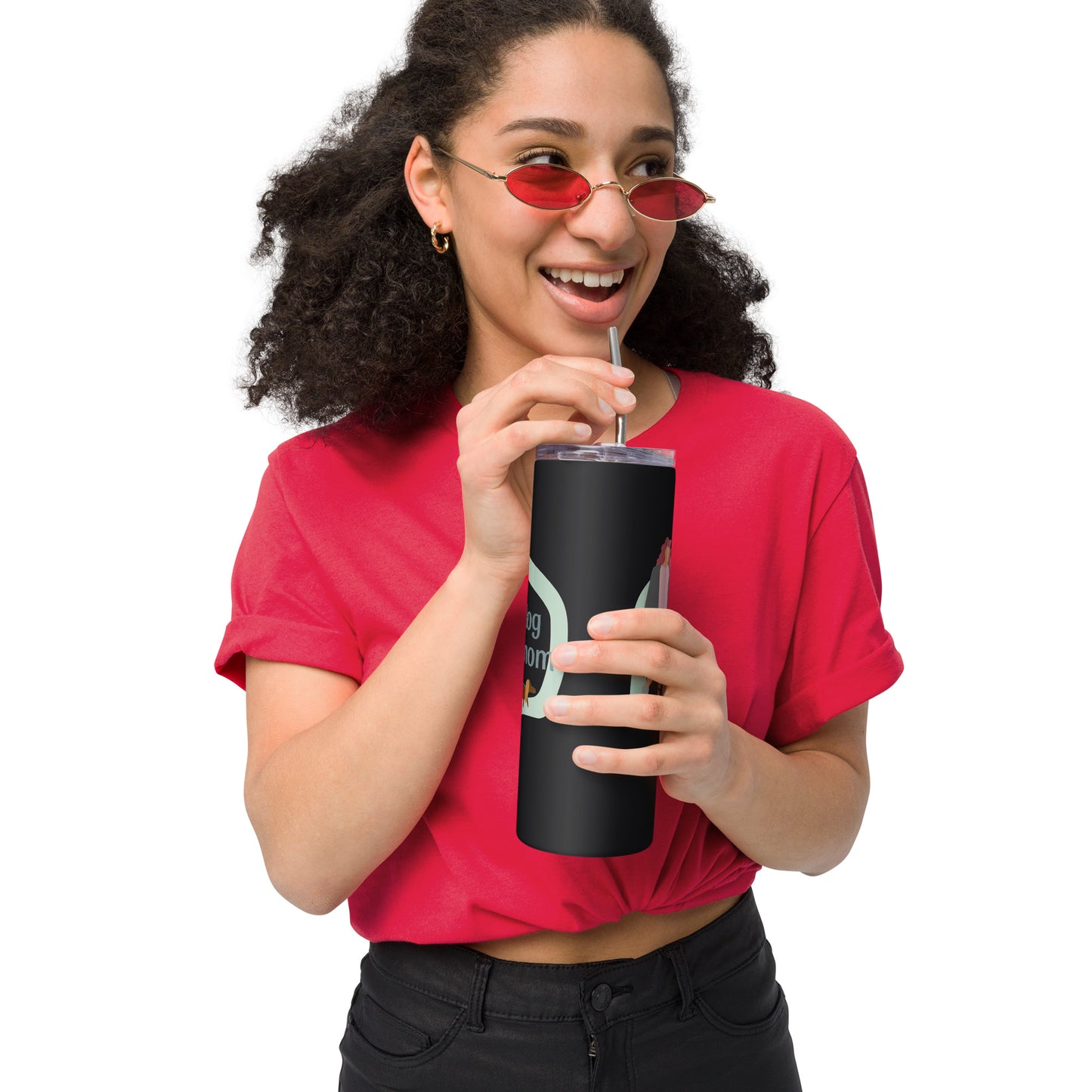 Stainless steel tumbler for Dog Moms, White or Black Tumbler