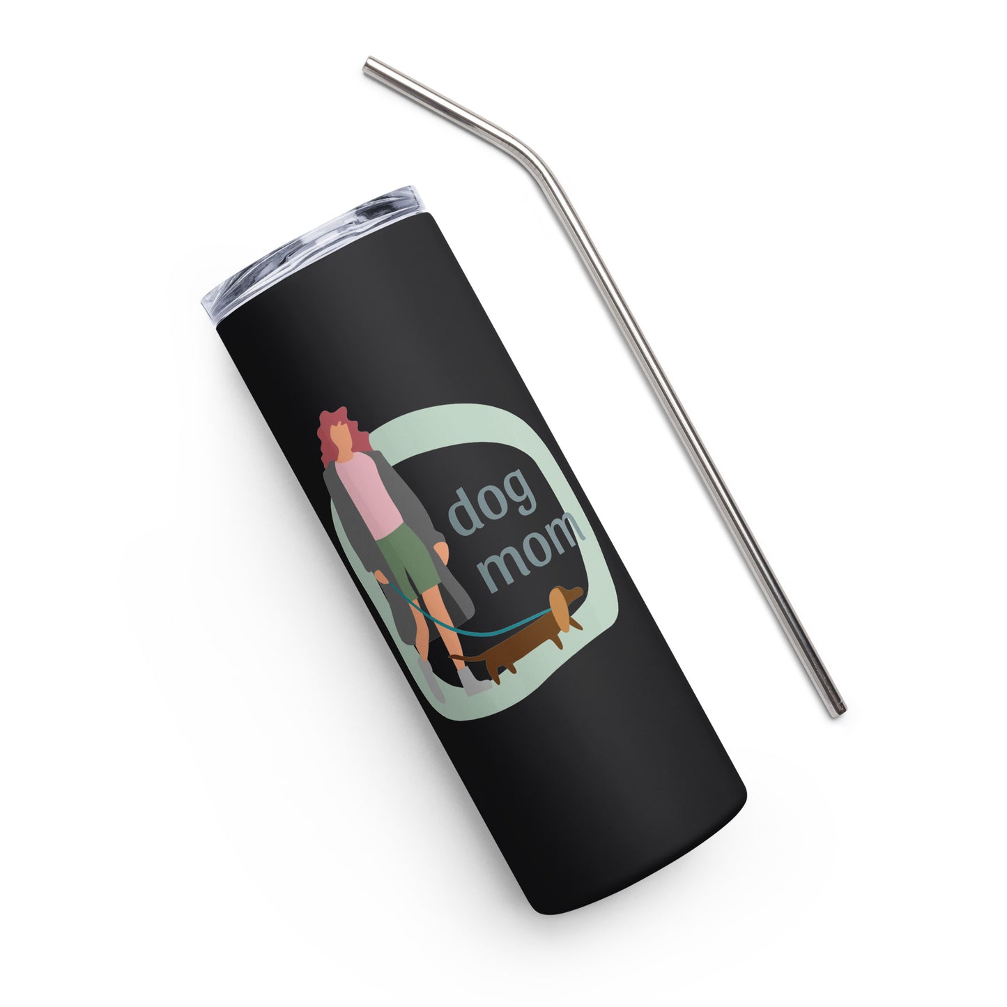 Stainless steel tumbler for Dog Moms, White or Black Tumbler