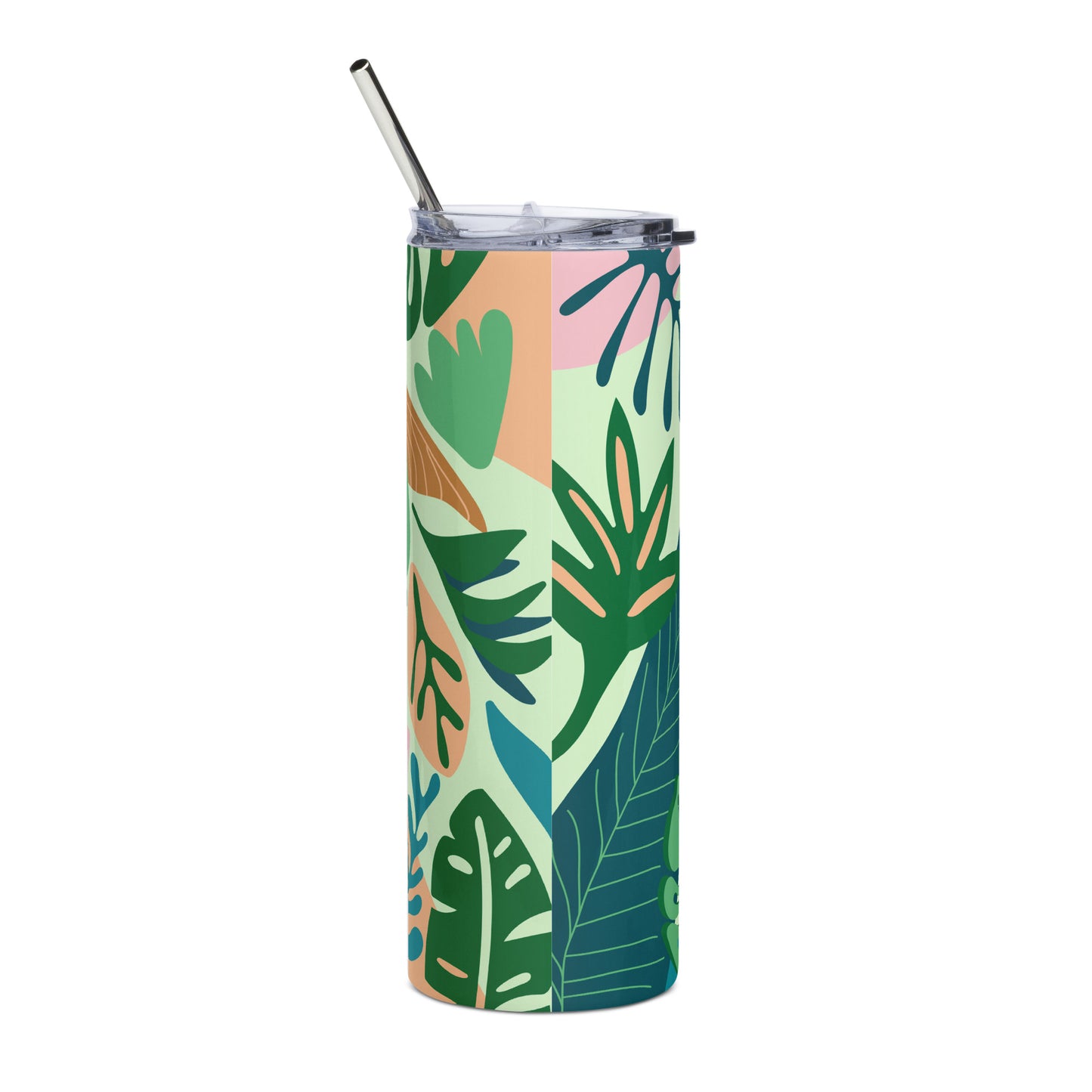Blossom and Sip: Summer Leaves & Flowers Stainless Steel Tumbler, Cute Summer Stainless steel tumbler