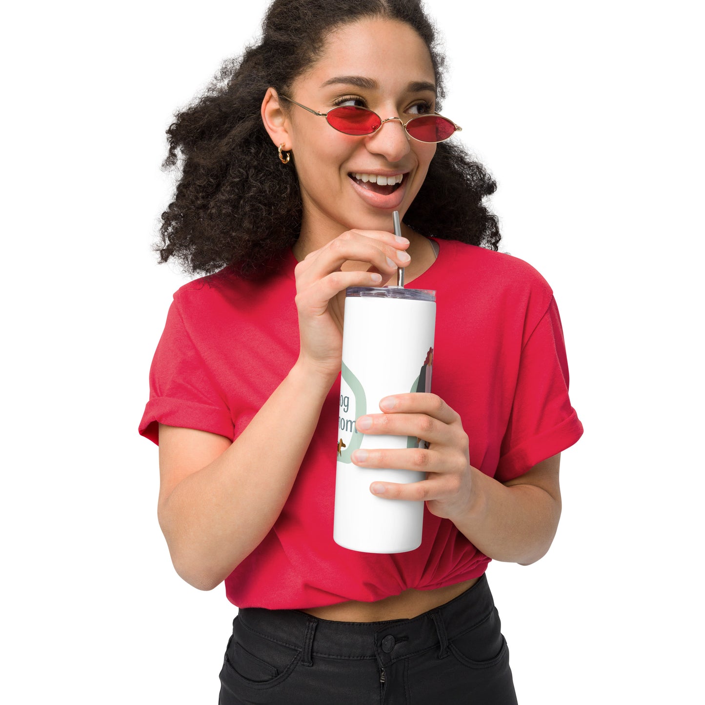 Stainless steel tumbler for Dog Moms, White or Black Tumbler