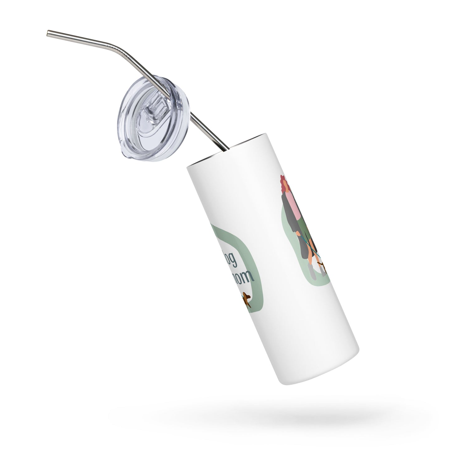 Stainless steel tumbler for Dog Moms, White or Black Tumbler