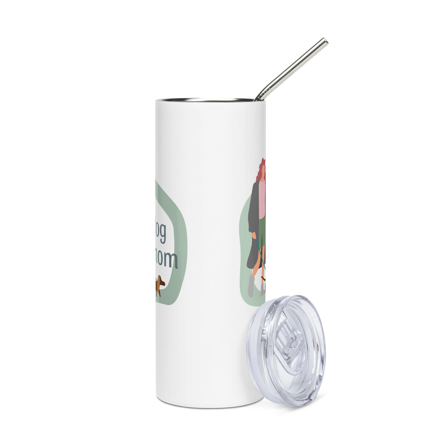 Stainless steel tumbler for Dog Moms, White or Black Tumbler