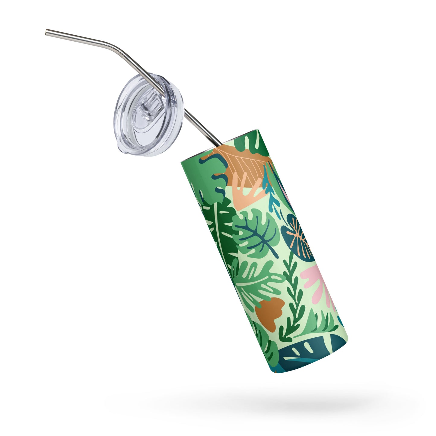 Blossom and Sip: Summer Leaves & Flowers Stainless Steel Tumbler, Cute Summer Stainless steel tumbler