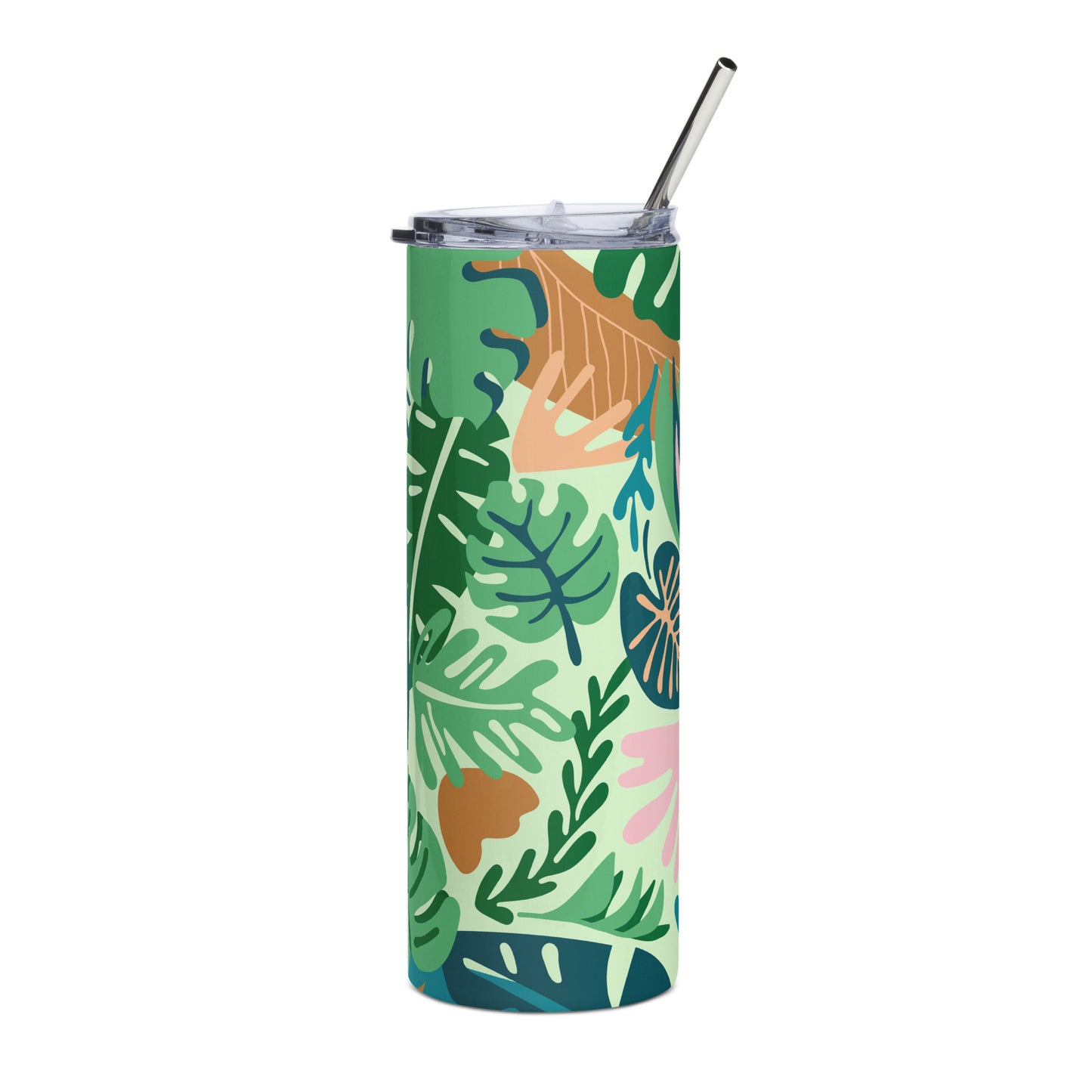 Blossom and Sip: Summer Leaves & Flowers Stainless Steel Tumbler, Cute Summer Stainless steel tumbler