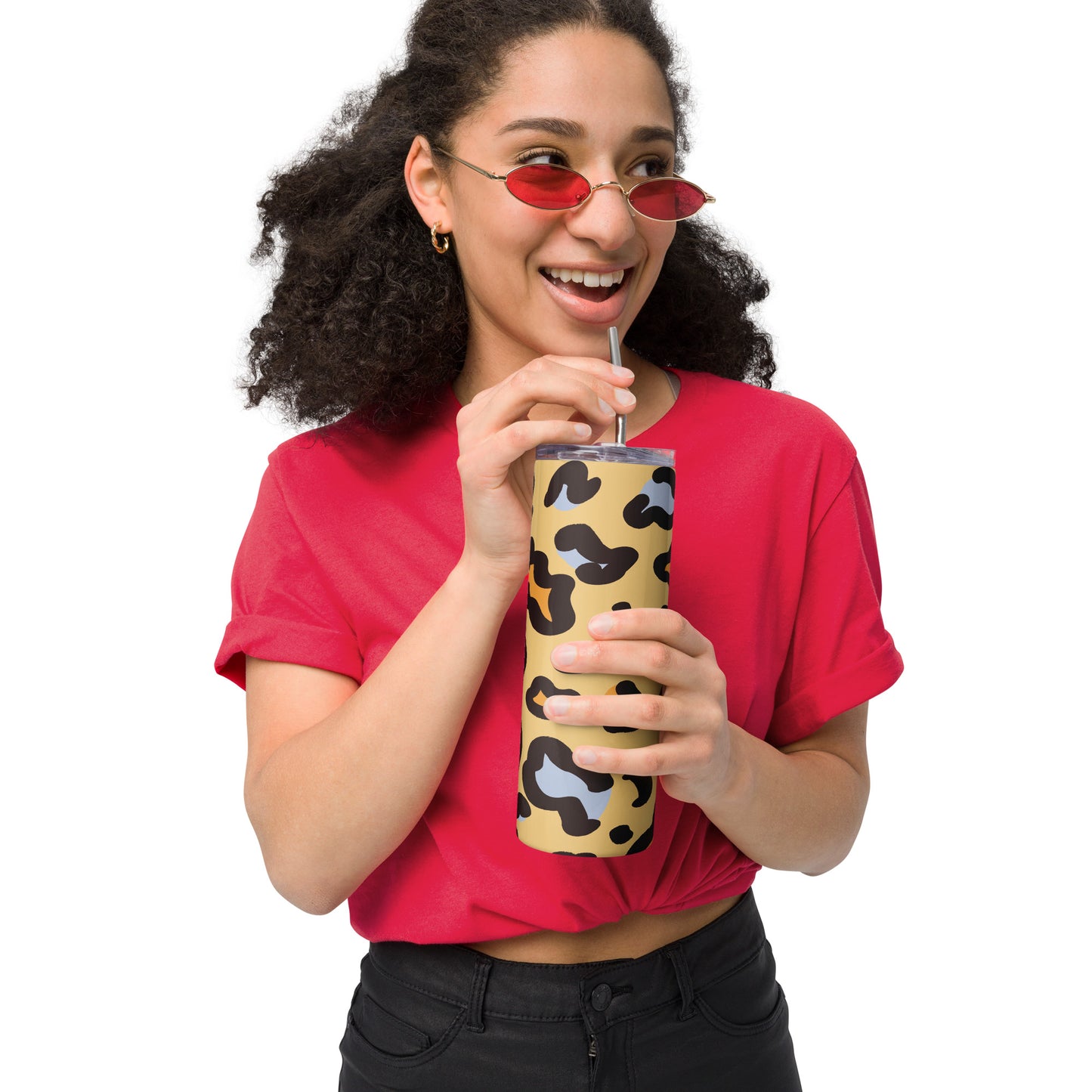 Colorful Cheetah Pattern Stainless Steel Tumbler (20 oz.)