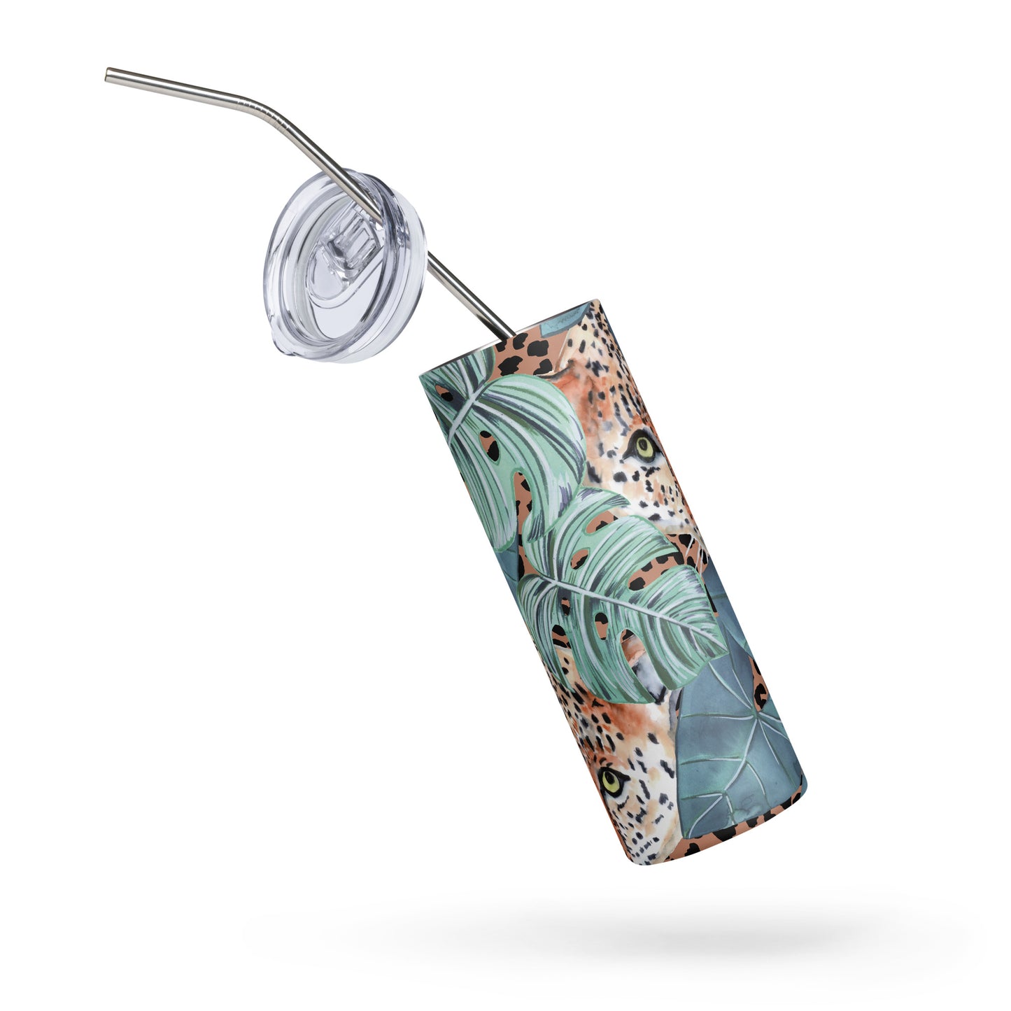 Leopard in Forest Stainless steel tumbler (20 oz.)
