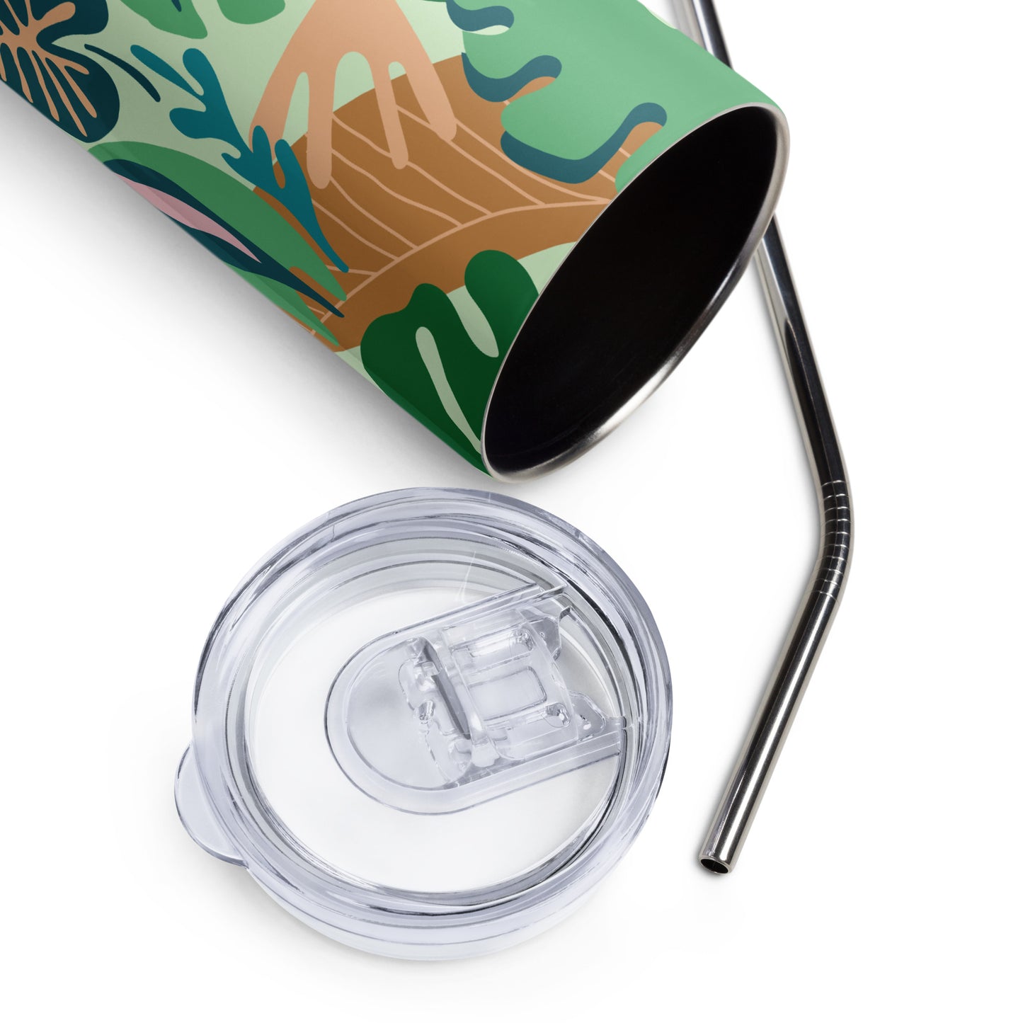 Blossom and Sip: Summer Leaves & Flowers Stainless Steel Tumbler, Cute Summer Stainless steel tumbler