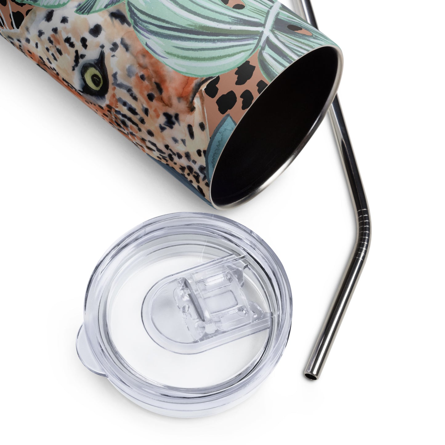 Leopard in Forest Stainless steel tumbler (20 oz.)
