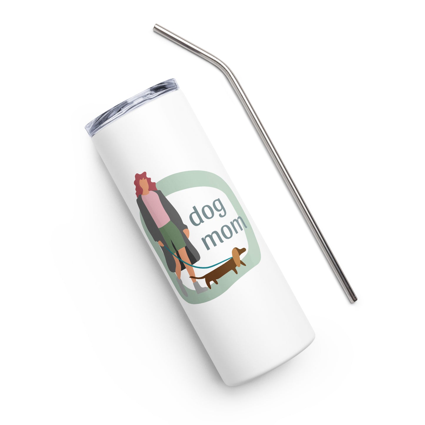 Stainless steel tumbler for Dog Moms, White or Black Tumbler