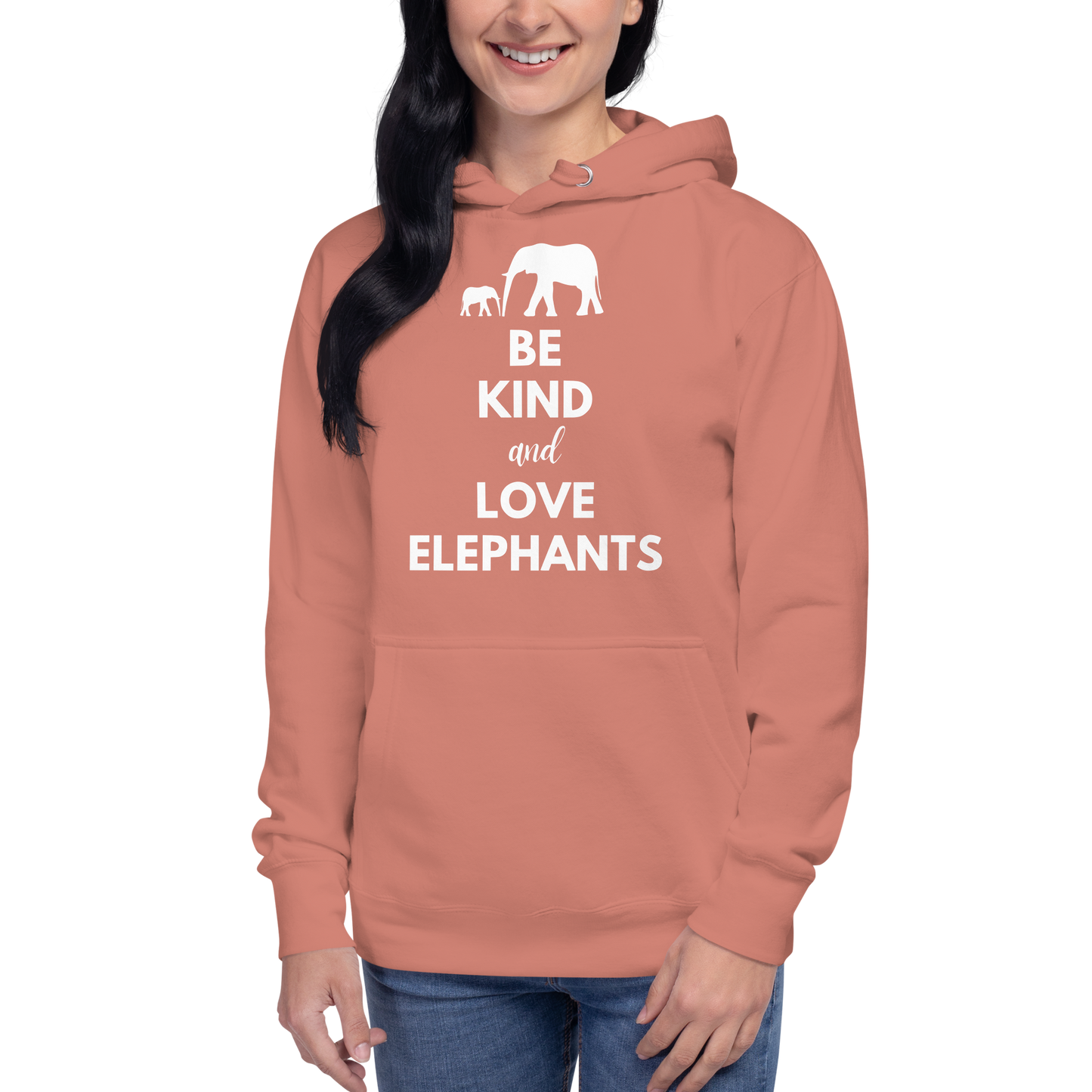 Be Kind and Love Elephants Unisex Hoodie