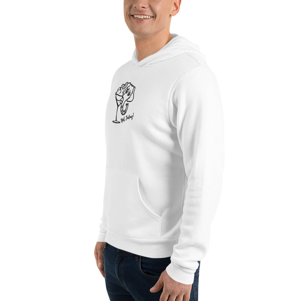 Embroidered Unisex Hoodie Not Today Elephant in Martini Glass