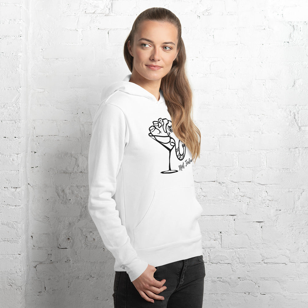Funny Unisex hoodie with an Elephant in a Martini Glass, Hangover Elephant in a Cosmopolitan Drink, Not Today Elephant Hoodie