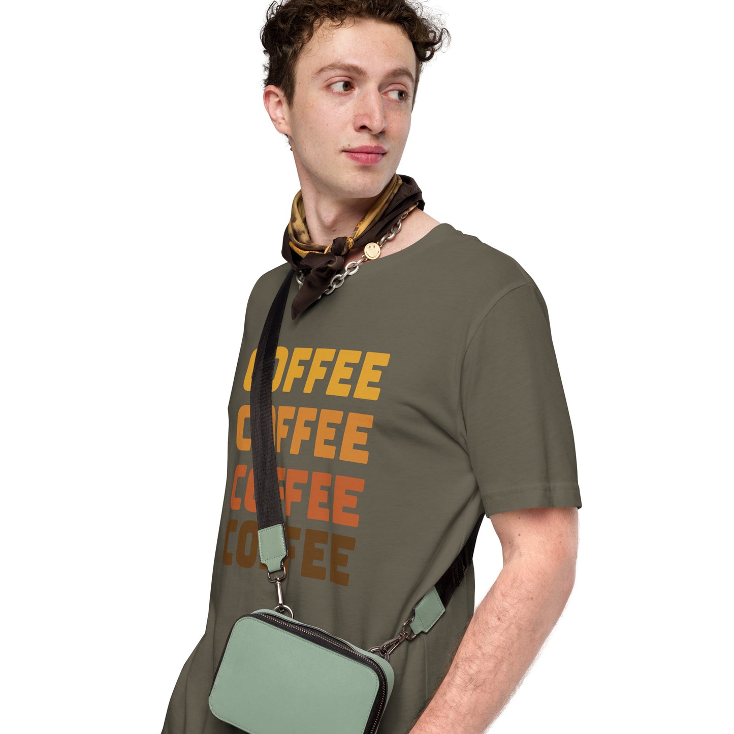 COFFEE Text Unisex t-shirt, Shirt with Word Coffee for Men and Women, Perfect Coffee Lover's Tee