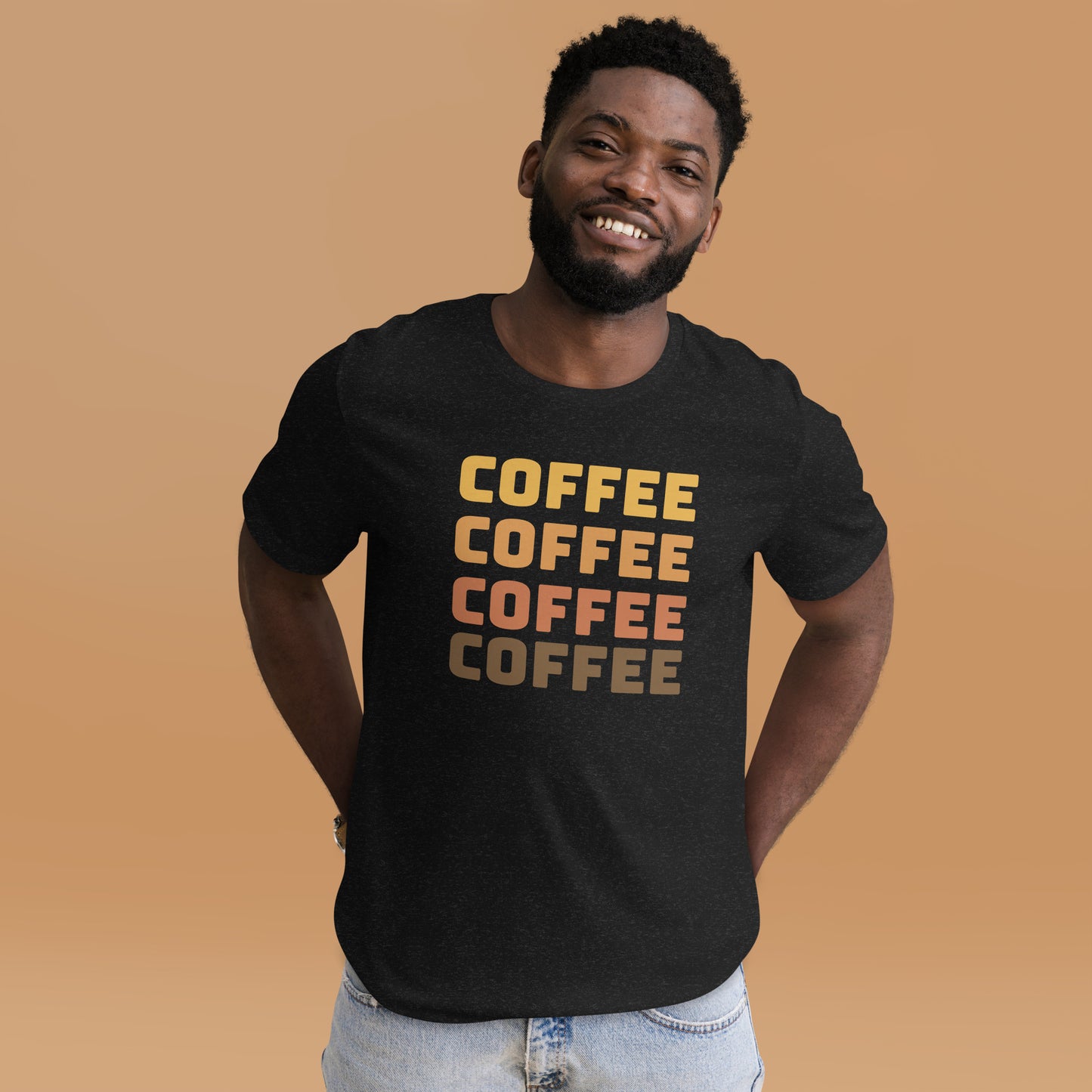 COFFEE Text Unisex t-shirt, Shirt with Word Coffee for Men and Women, Perfect Coffee Lover's Tee