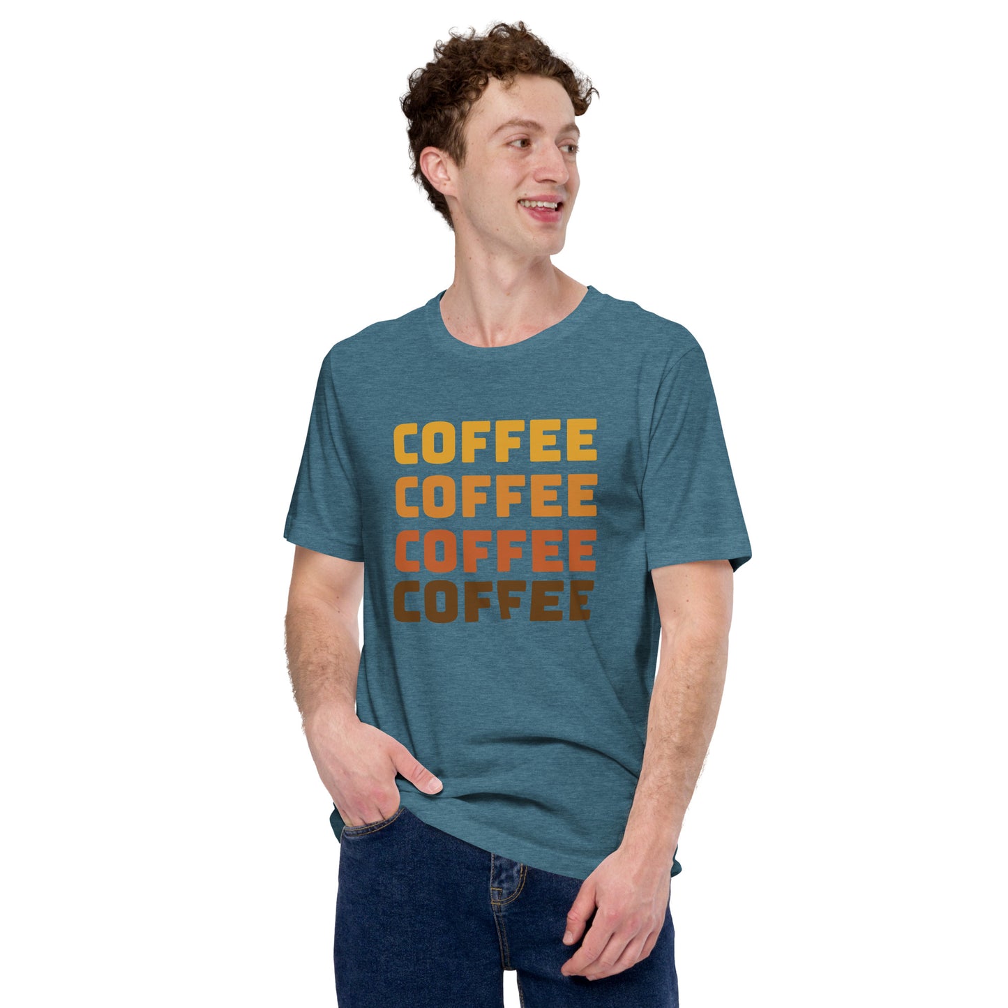COFFEE Text Unisex t-shirt, Shirt with Word Coffee for Men and Women, Perfect Coffee Lover's Tee