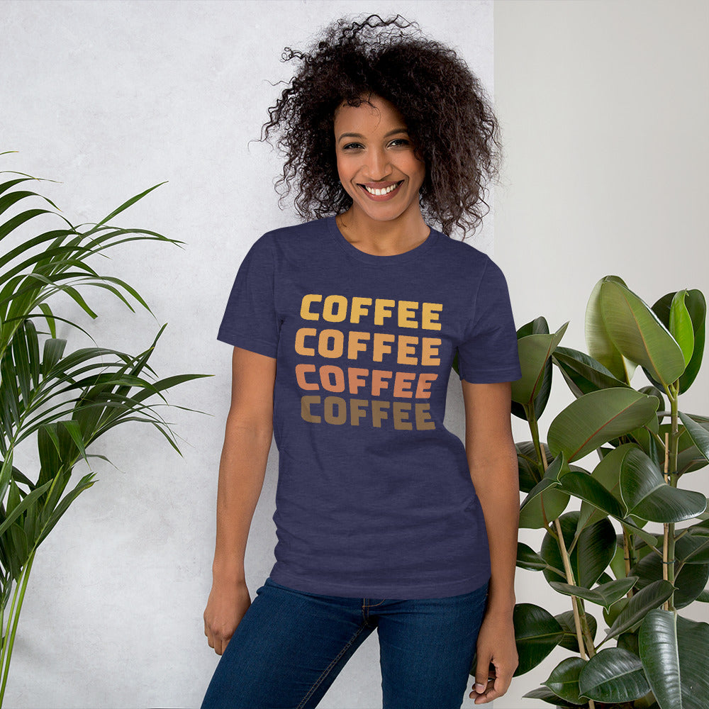 COFFEE Text Unisex t-shirt, Shirt with Word Coffee for Men and Women, Perfect Coffee Lover's Tee