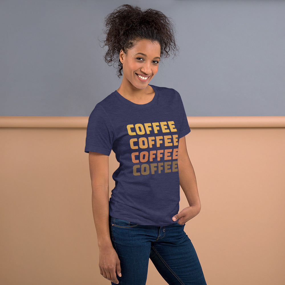 COFFEE Text Unisex t-shirt, Shirt with Word Coffee for Men and Women, Perfect Coffee Lover's Tee