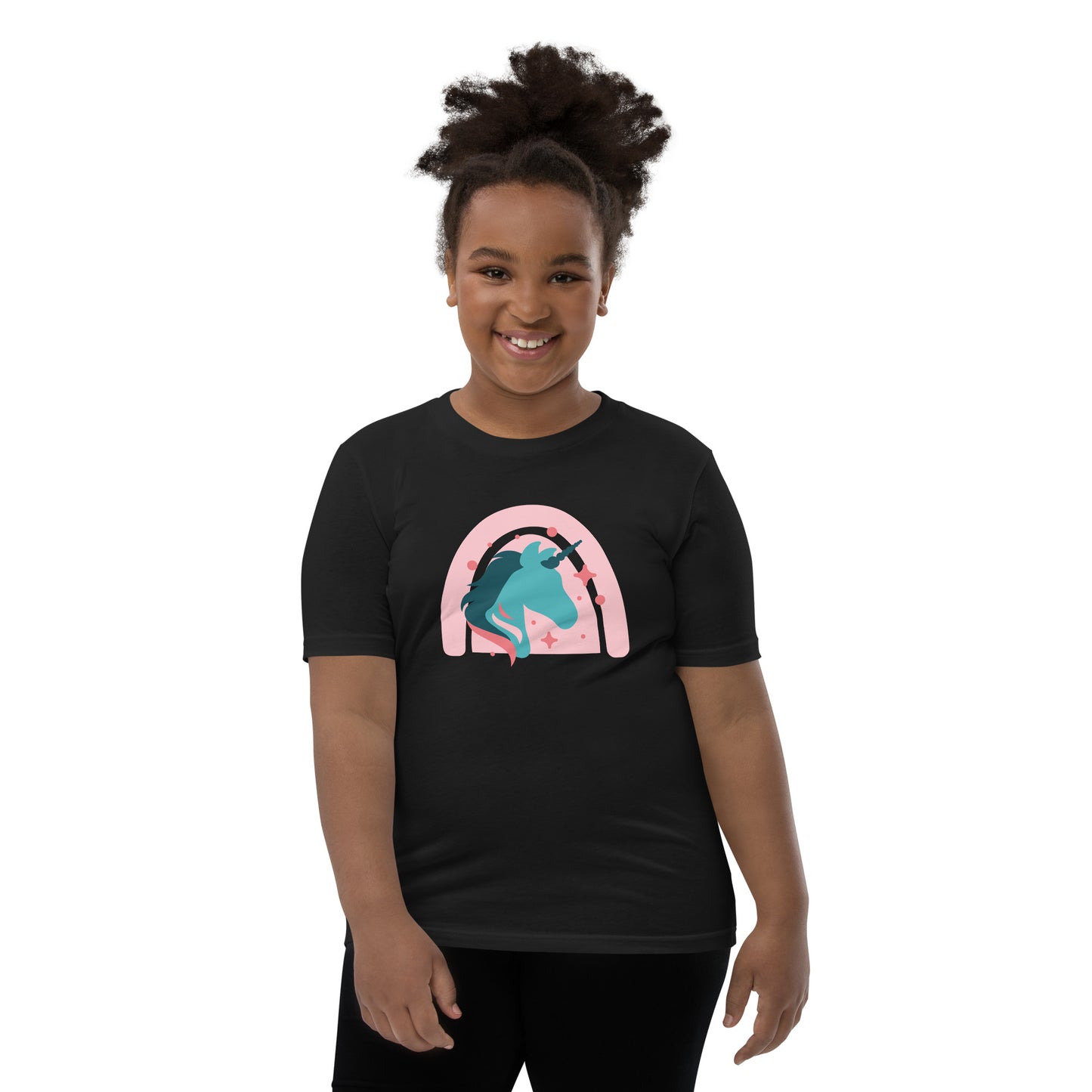 Super Cute Unicorn and Rainbow Girl's Youth Short Sleeve T-Shirt, Teen Girl's Comfy Unicorn Shirt,