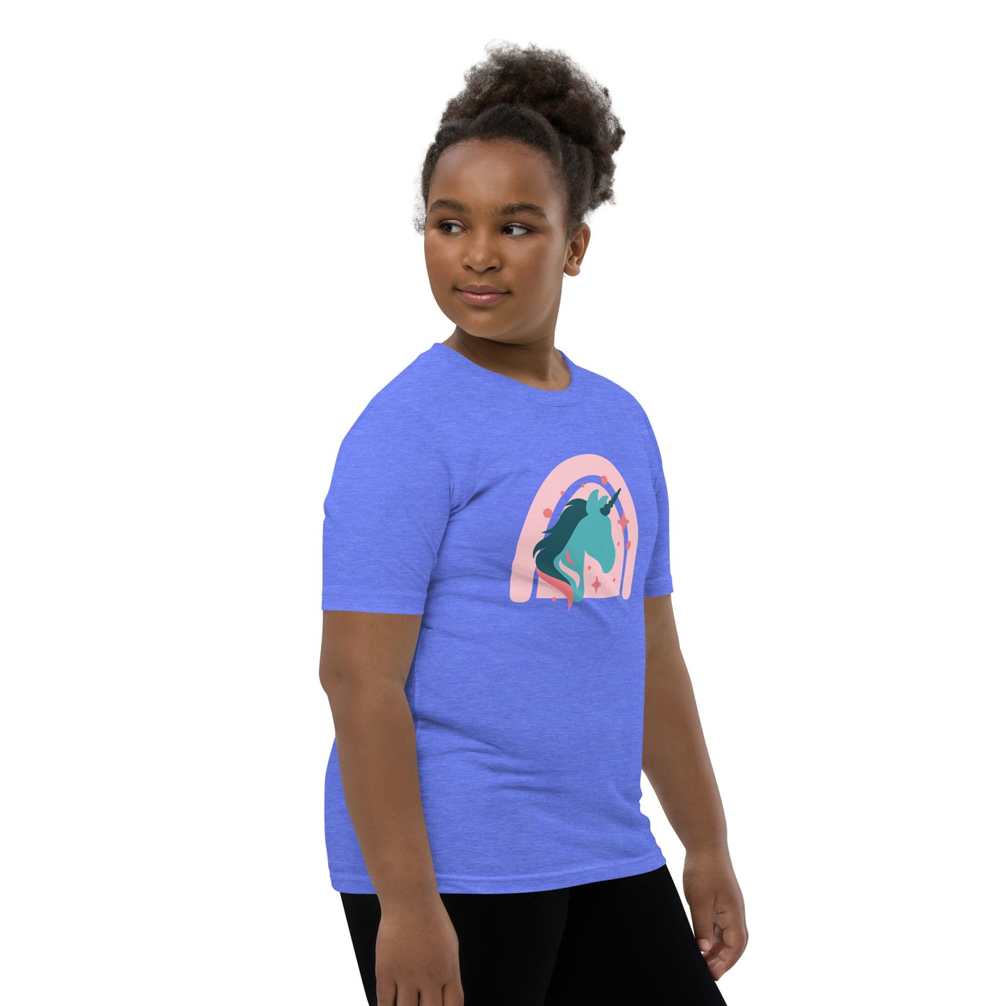 Super Cute Unicorn and Rainbow Girl's Youth Short Sleeve T-Shirt, Teen Girl's Comfy Unicorn Shirt,