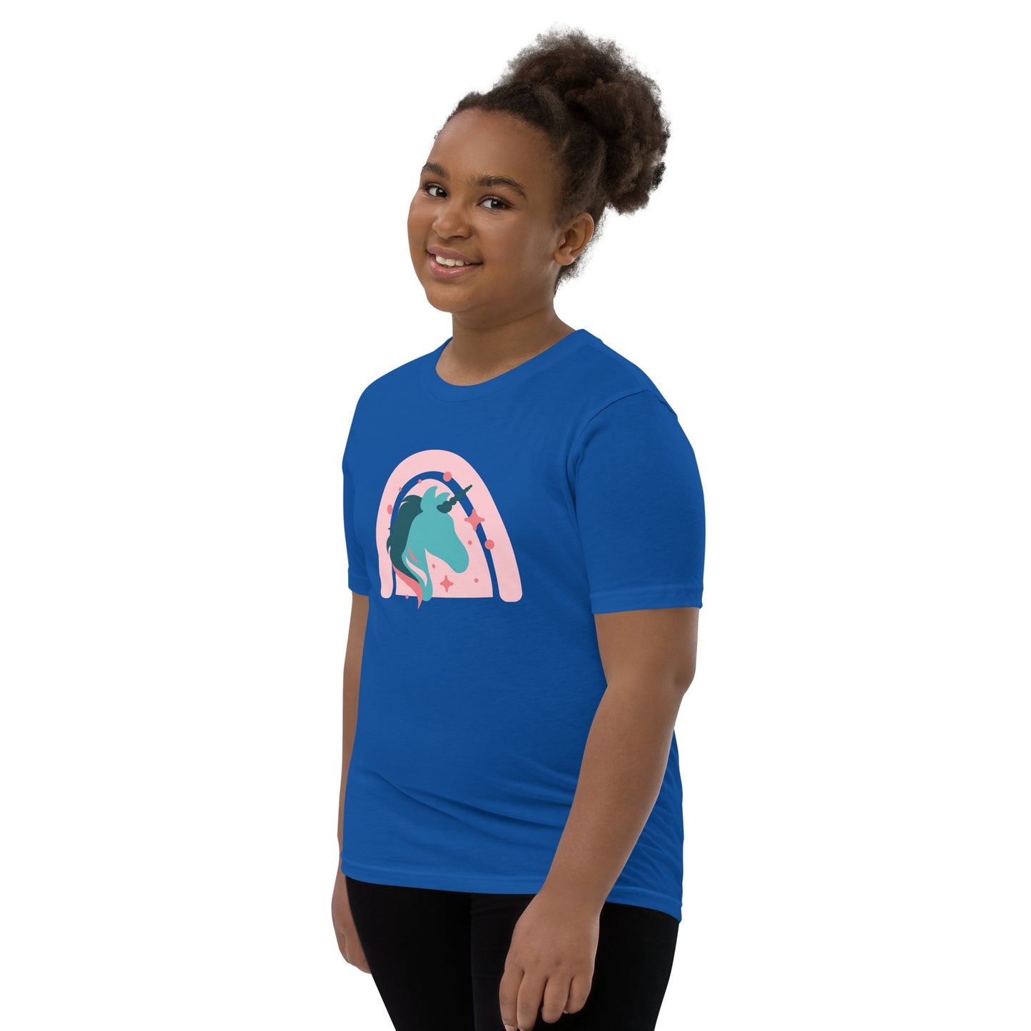 Super Cute Unicorn and Rainbow Girl's Youth Short Sleeve T-Shirt, Teen Girl's Comfy Unicorn Shirt,