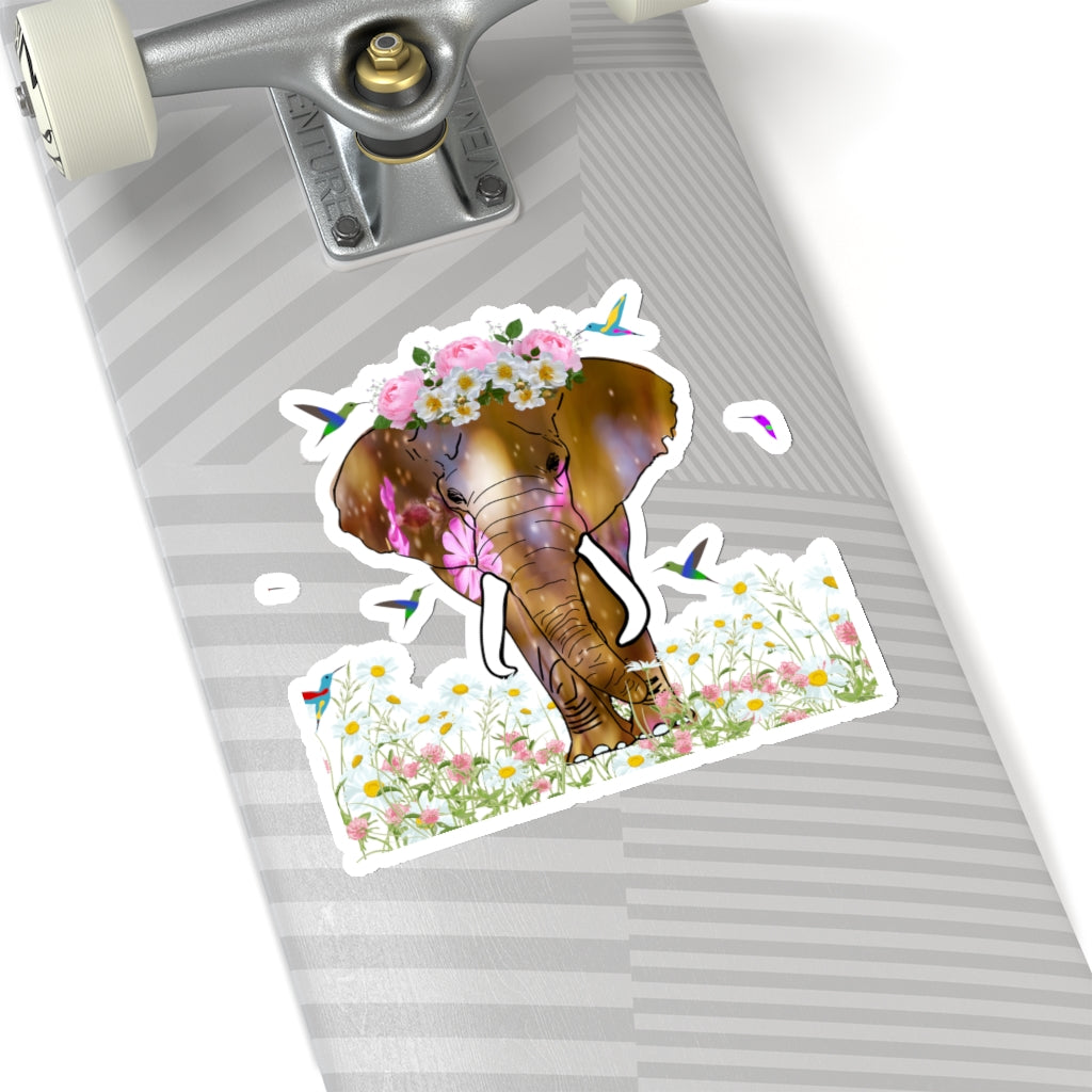 Kiss-Cut Elephant Sticker With Crown