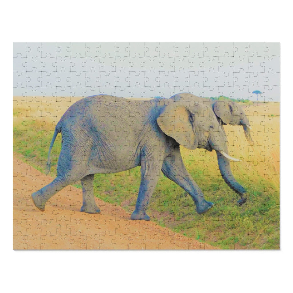 Two African Elephant Friends Puzzle | 500 Piece or 252 Piece Elephant Walk Puzzle | African Elephants Jigsaw Puzzle