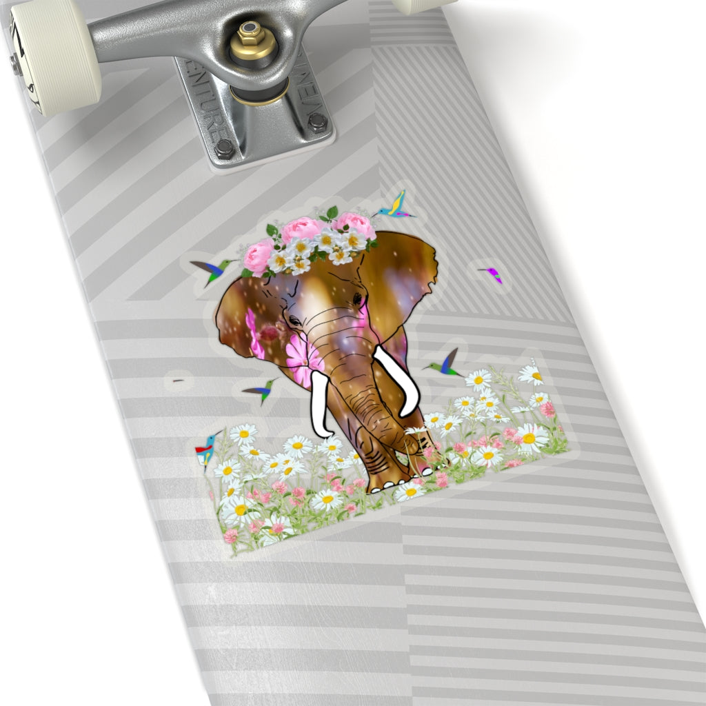Kiss-Cut Elephant with Crown Sticker