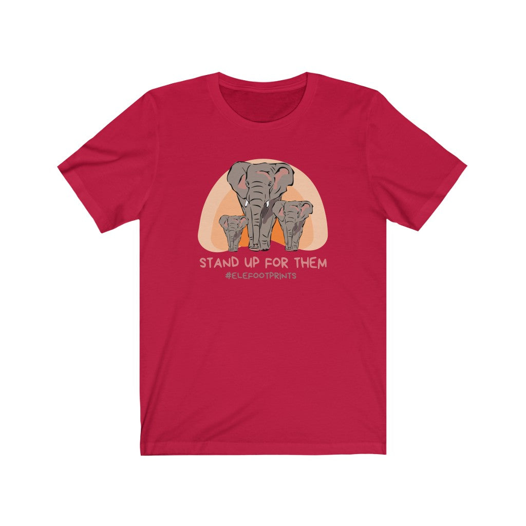 Cool Women's Elephant Shirt - Jersey Short Sleeve Elephant Tee, Three Elephants on Women's Shirt, Stand up for Elephants Shirt