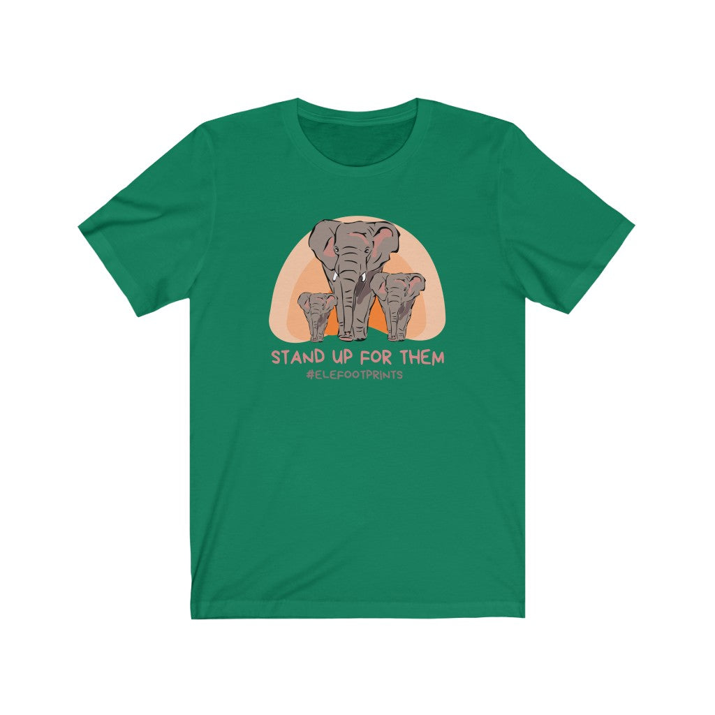 Cool Women's Elephant Shirt - Jersey Short Sleeve Elephant Tee, Three Elephants on Women's Shirt, Stand up for Elephants Shirt