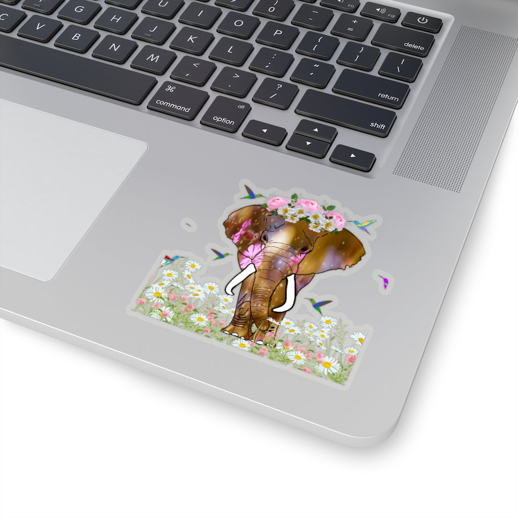 Kiss-Cut Elephant with Crown Sticker