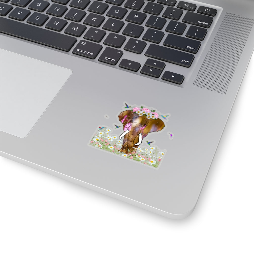 Kiss-Cut Elephant with Crown Sticker