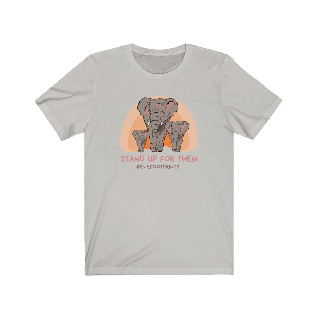 Cool Women's Elephant Shirt - Jersey Short Sleeve Elephant Tee, Three Elephants on Women's Shirt, Stand up for Elephants Shirt