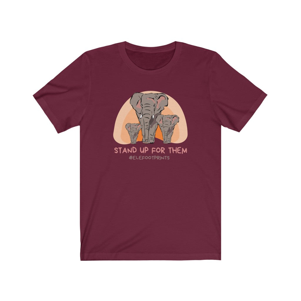 Cool Women's Elephant Shirt - Jersey Short Sleeve Elephant Tee, Three Elephants on Women's Shirt, Stand up for Elephants Shirt