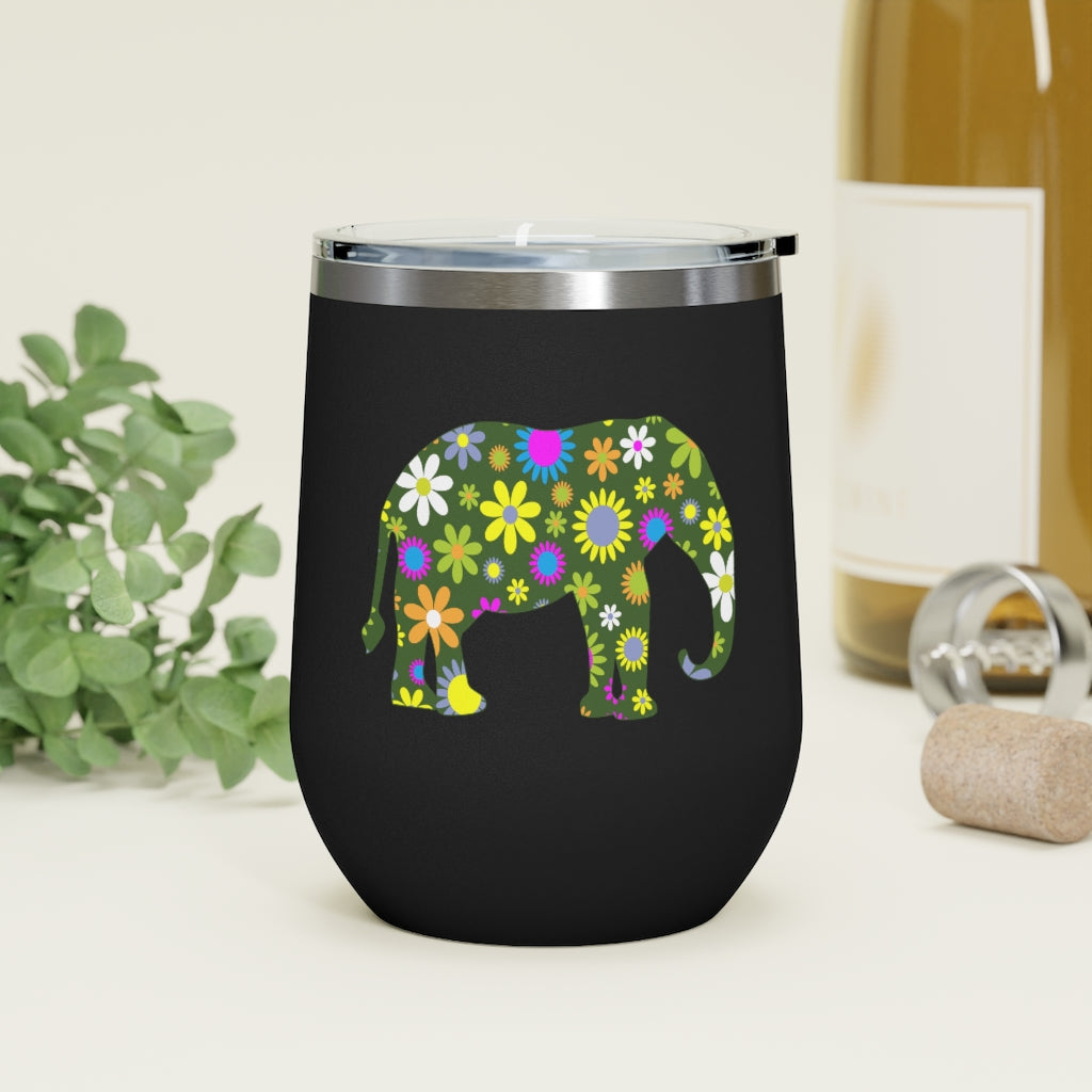 12oz Insulated Wine Tumbler - Not Today Elephant in a Martini