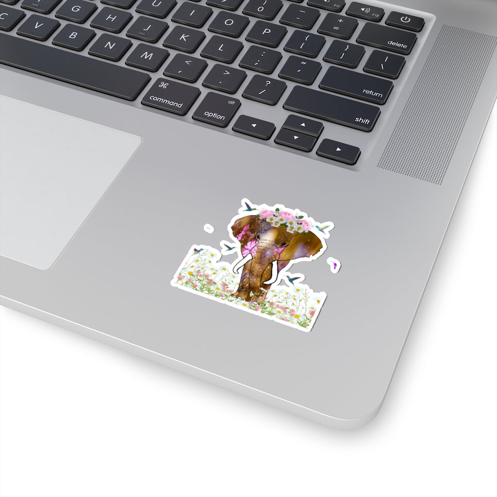 Kiss-Cut Elephant with Crown Sticker