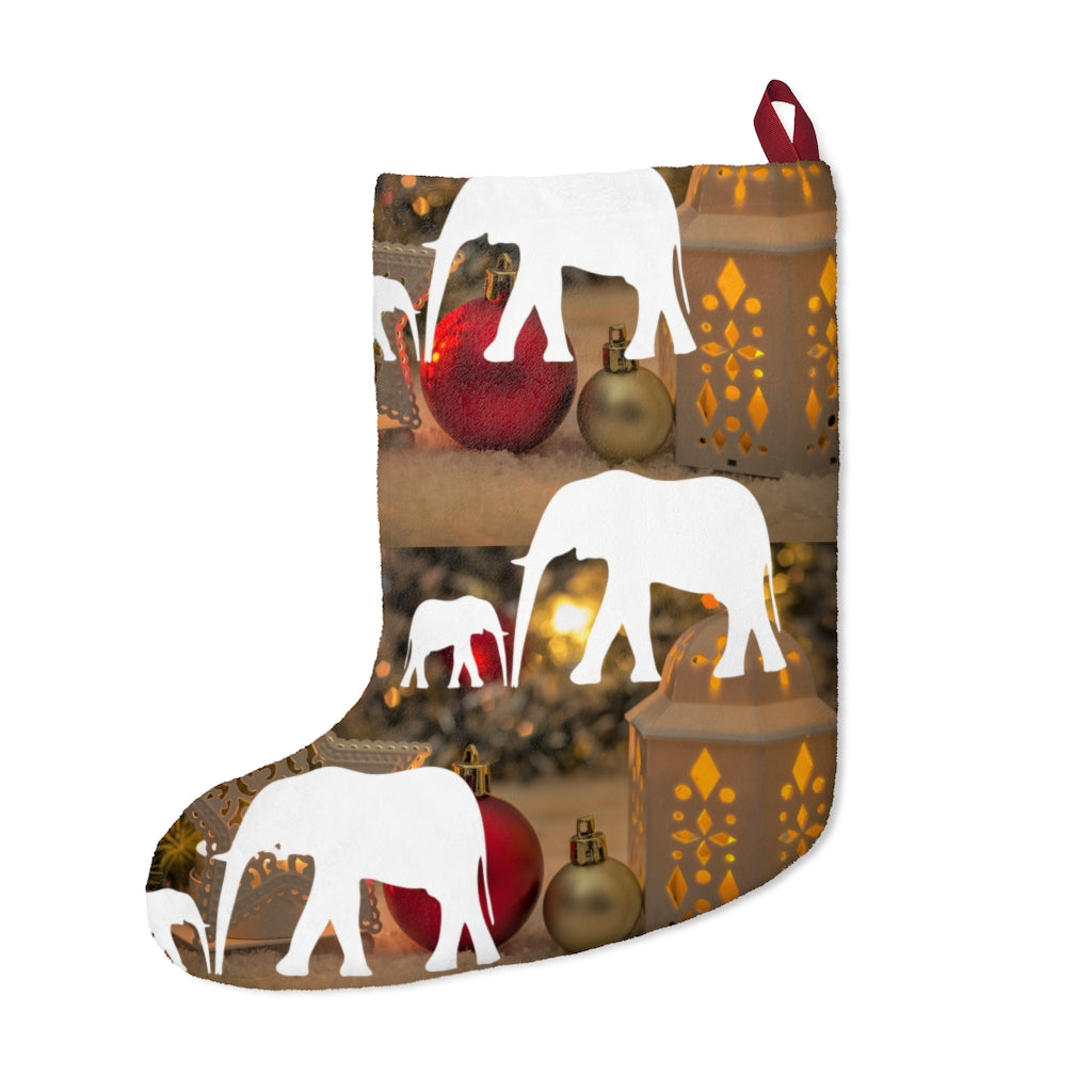 Warm and Cozy Elephant Christmas Stockings - Christmas Lights and Elephant Christmas Stocking
