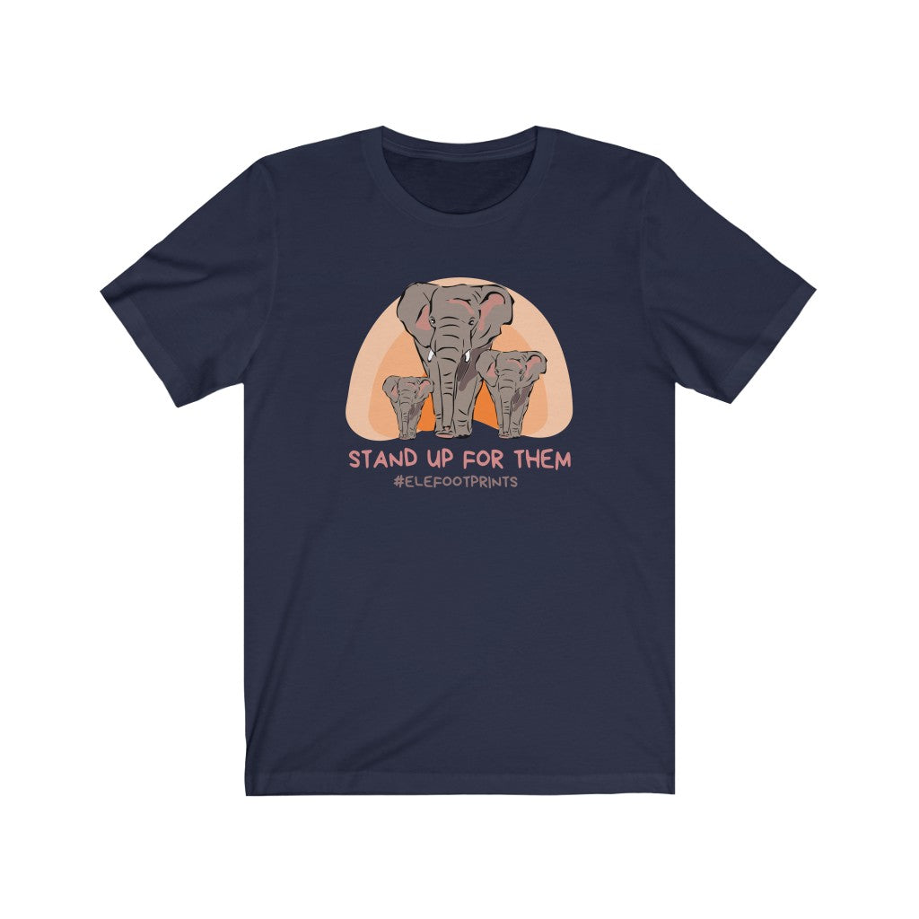 Cool Women's Elephant Shirt - Jersey Short Sleeve Elephant Tee, Three Elephants on Women's Shirt, Stand up for Elephants Shirt