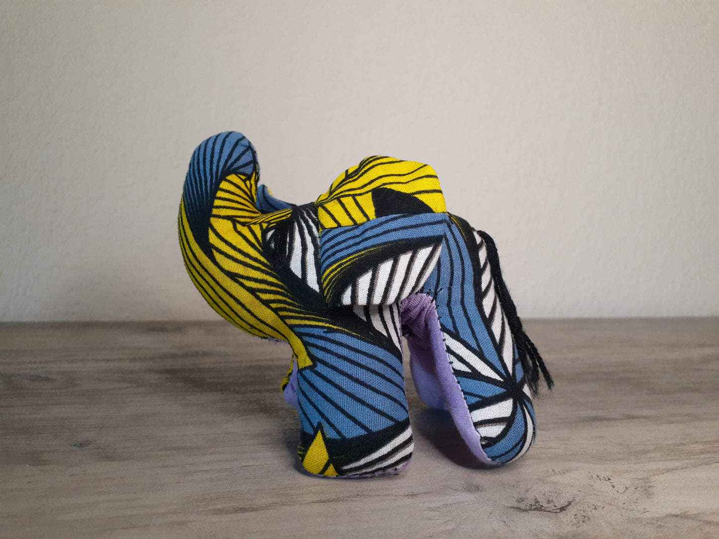 Small Stuffed Elephant Toy made from African Fabric
