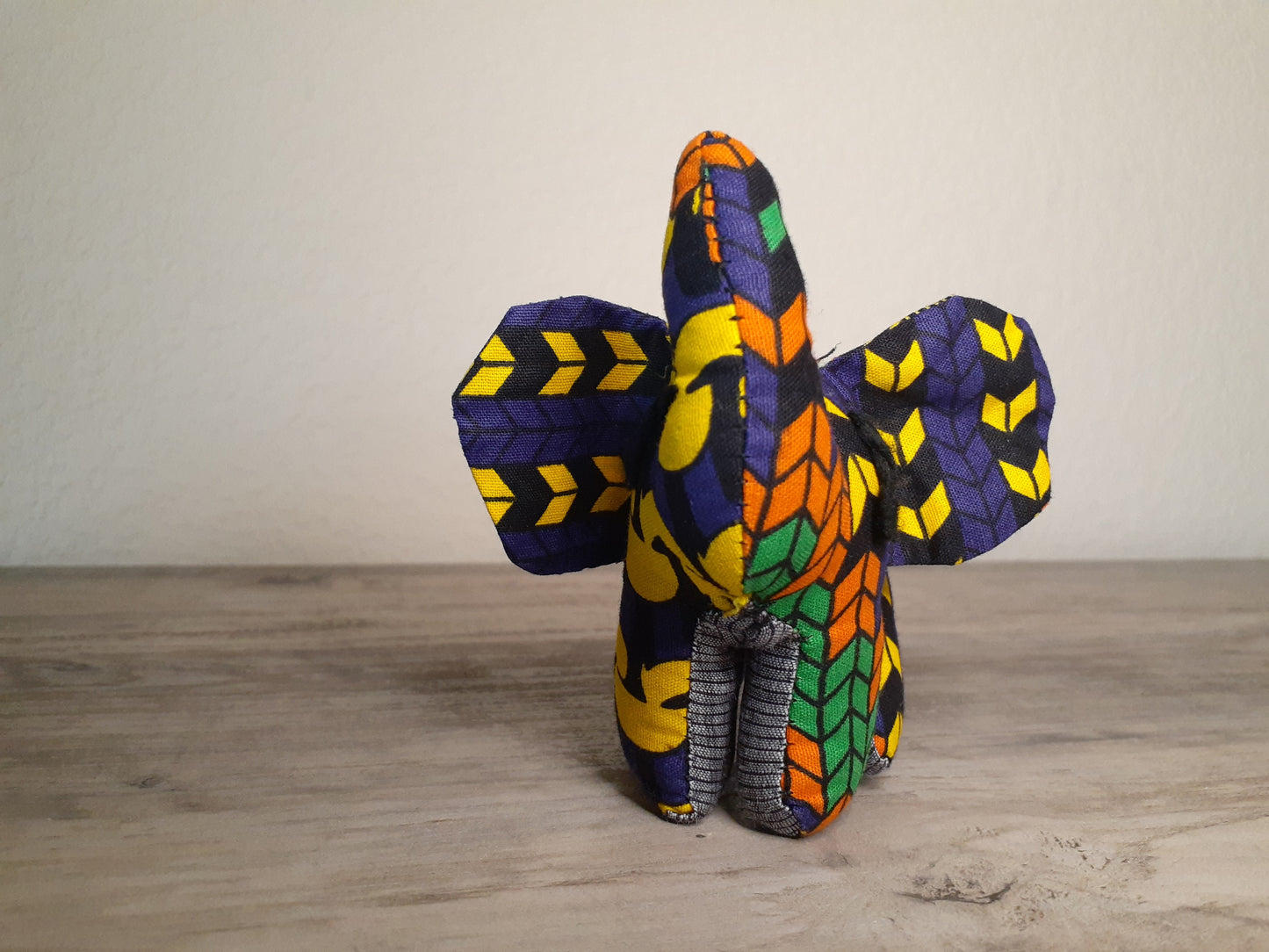Small Stuffed Elephant Toy made from African Fabric
