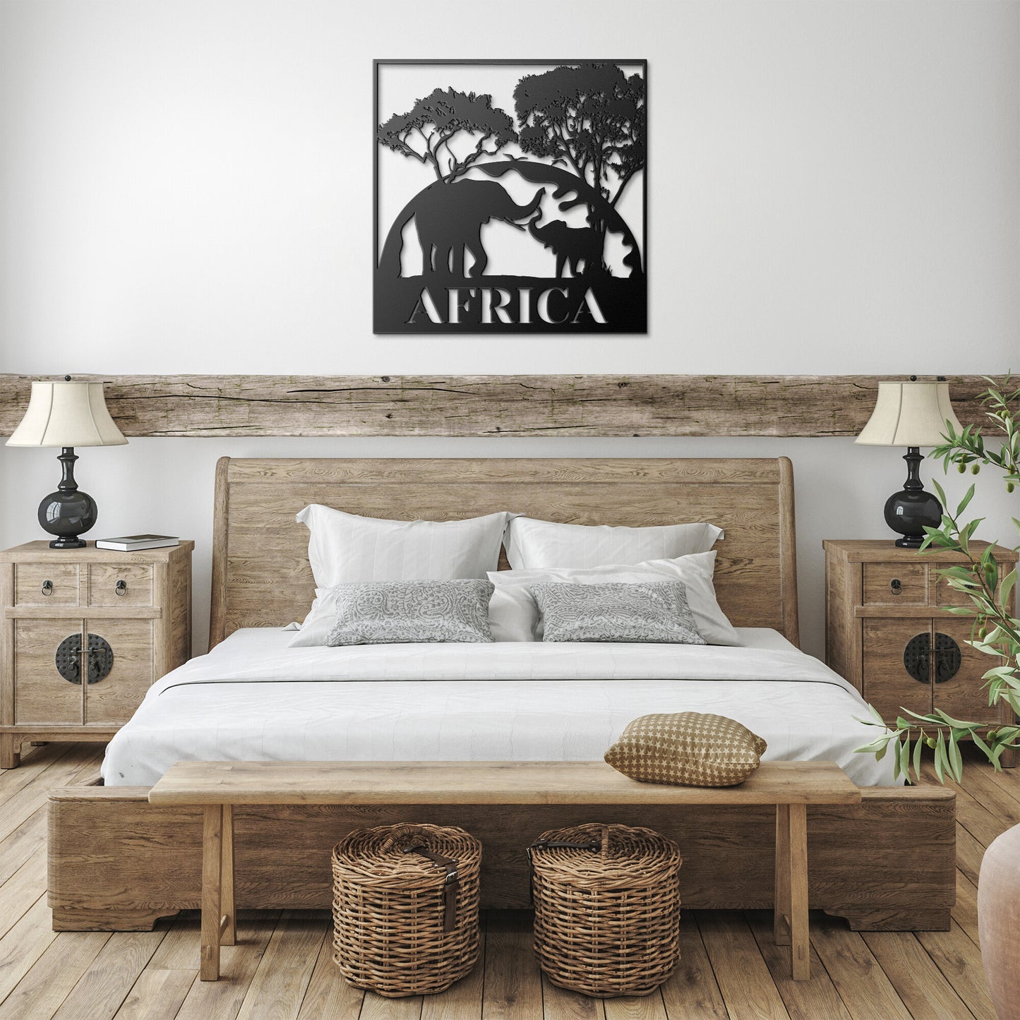 African Elephants and Sunset Metal Signs | Metal Wall Decor | Metal Wall Art | Africa Metal Art| Family Elephant Sign | Wedding Gift | Safari Metal Art | Housewarming Gift