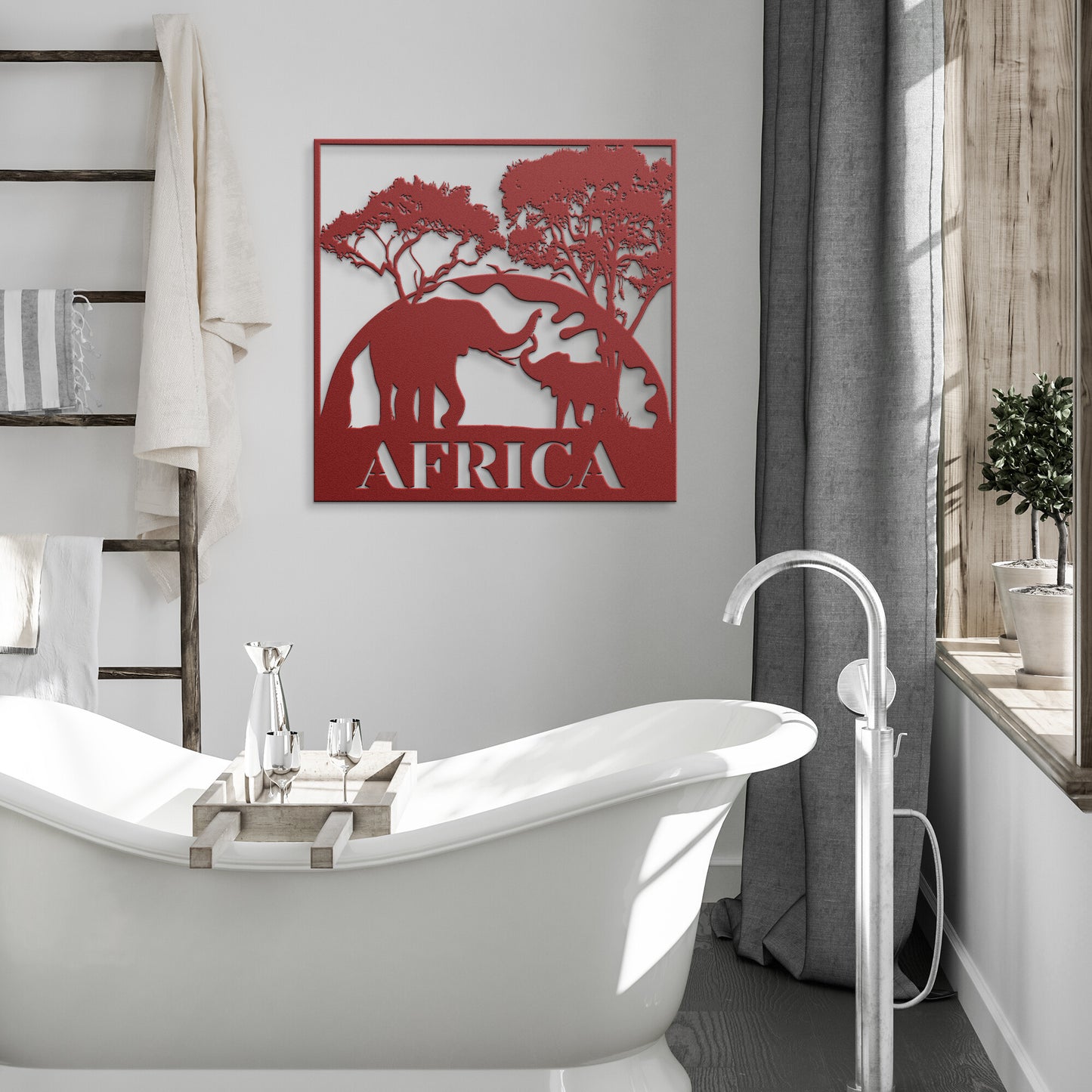 African Elephants and Sunset Metal Signs | Metal Wall Decor | Metal Wall Art | Africa Metal Art| Family Elephant Sign | Wedding Gift | Safari Metal Art | Housewarming Gift