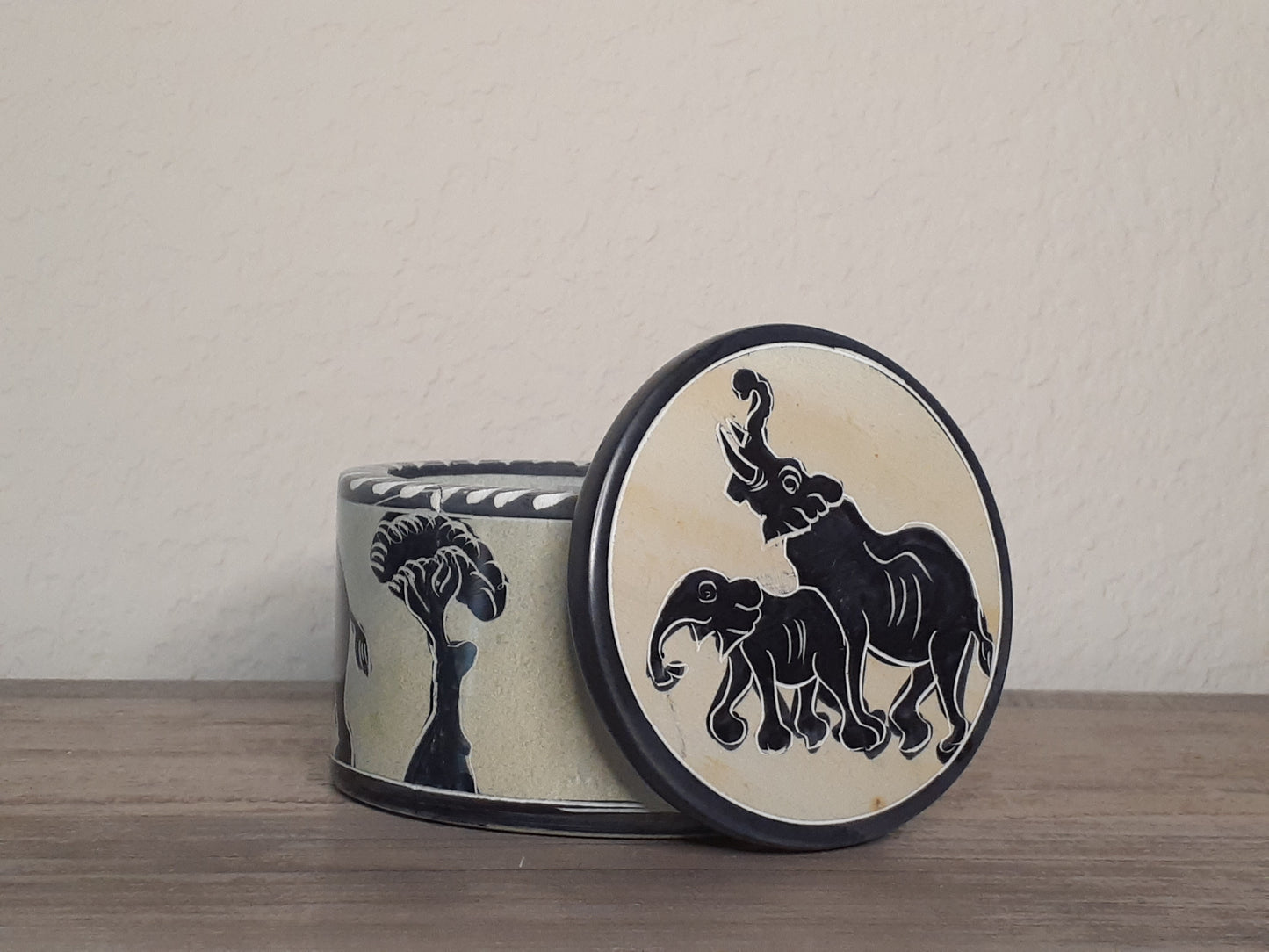 Decorative Elephant Soapstone Coaster Set of Six