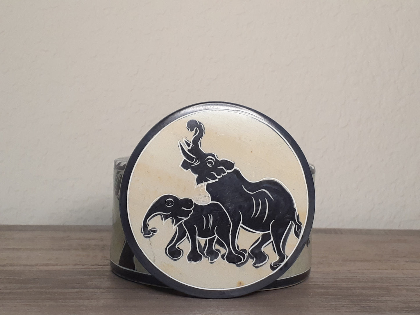 Decorative Elephant Soapstone Coaster Set of Six