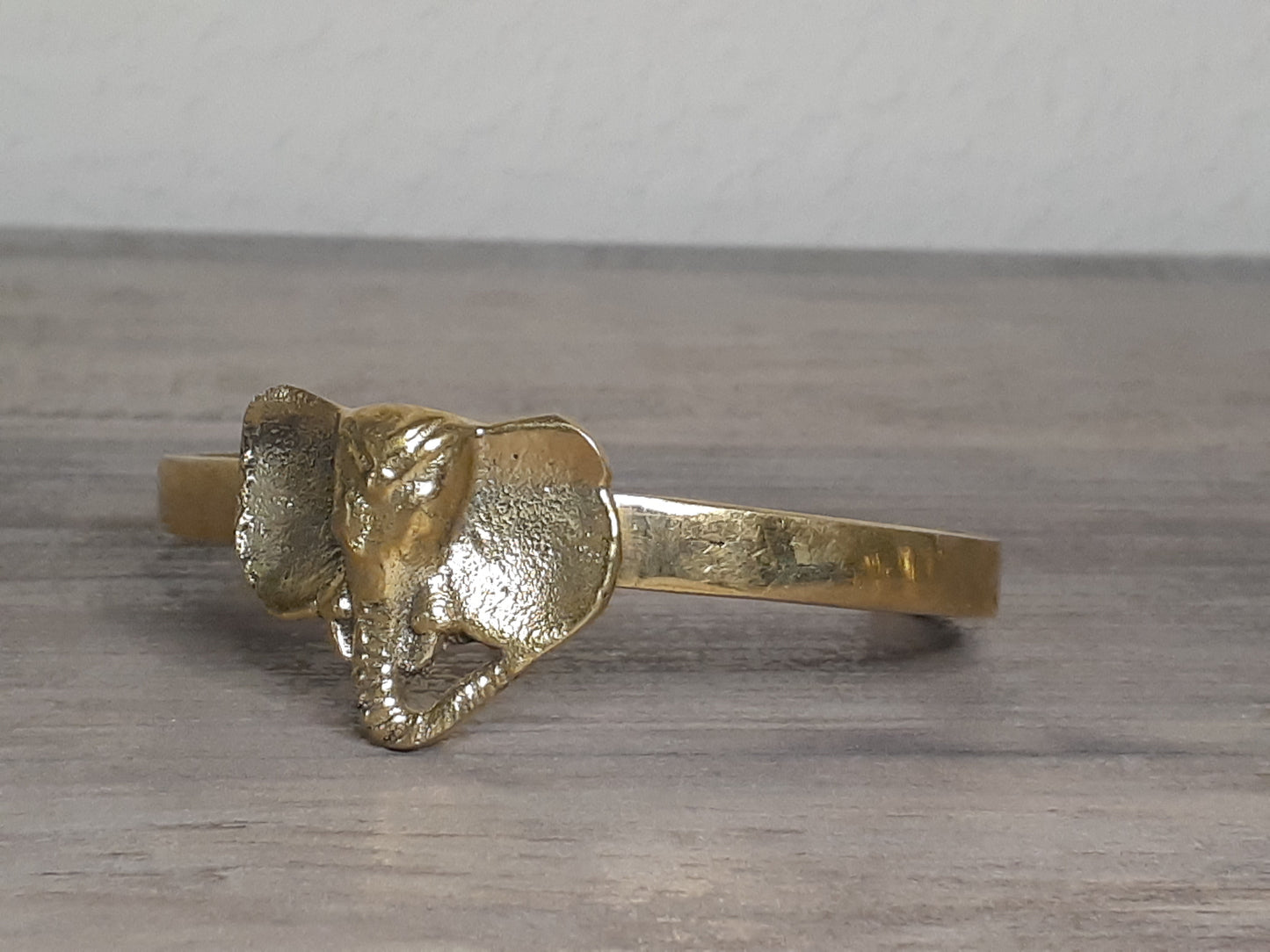 Handmade African Elephant Brass Bracelet - Elephant Head