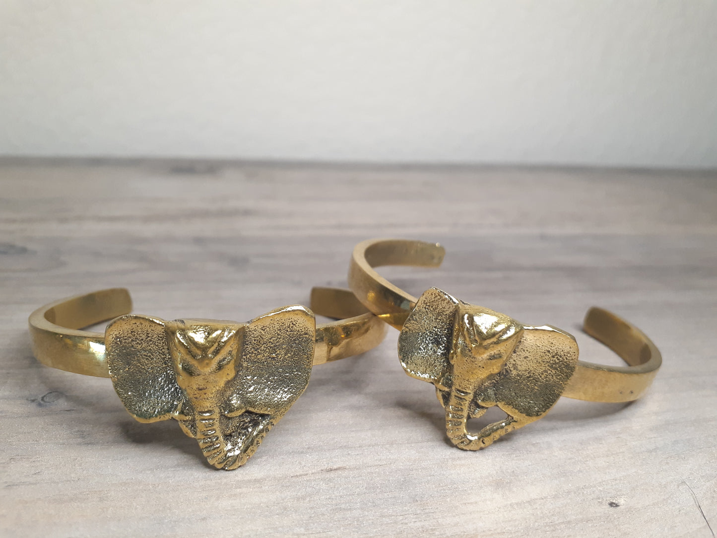 Handmade African Elephant Brass Bracelet - Elephant Head