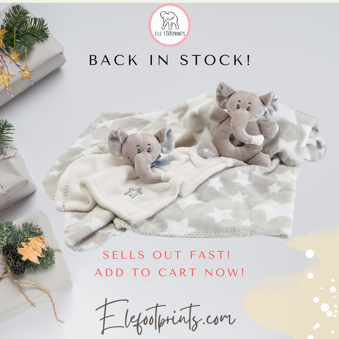 Adorable Elephant Gift Set for Baby Plush Elephant Rattle